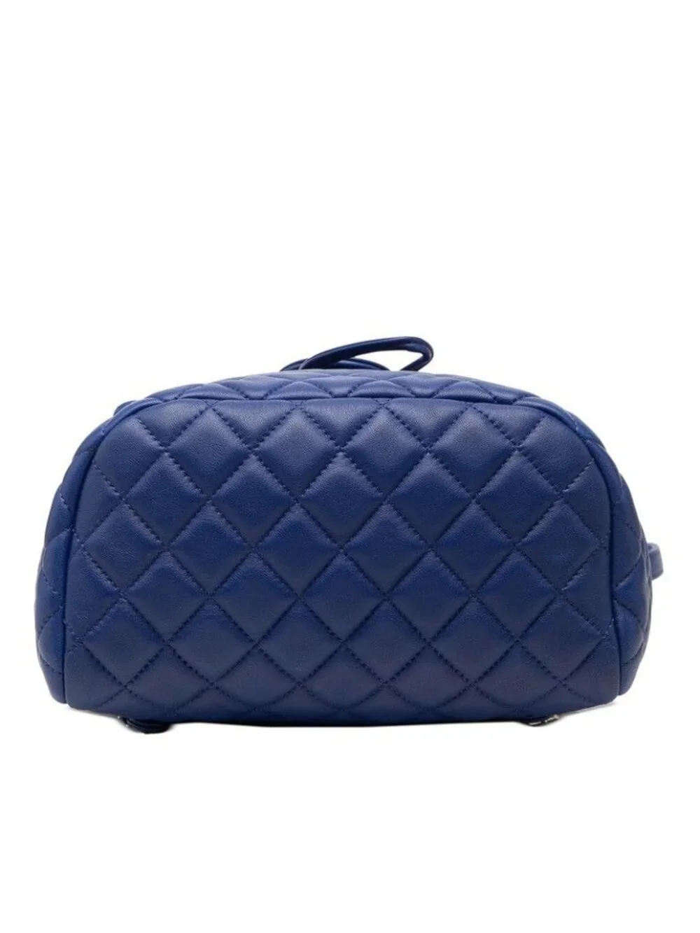 Chanel Quilted CC Logo Backpack Blue Lambskin